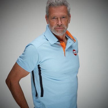 Gulf Side Stripe Polo light blue