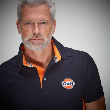 Gulf Side Stripe Polo navy